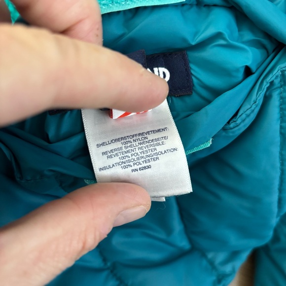 Lands’ End Featherless Reversible Fleece Lined Hooded Puffer Jacket Youth - Picture 7 of 9